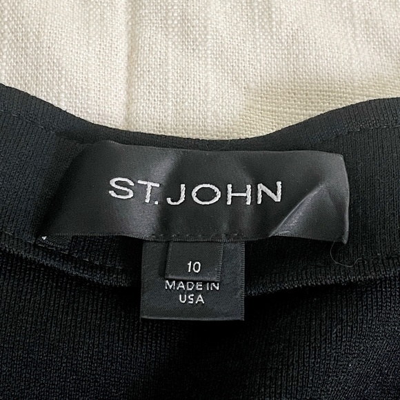 St John Tweed Fringe Cropped Evening Jacket Blazer Milano Knit Size 10 Medium - Picture 6 of 10